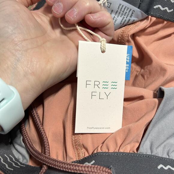 Free Fly Shorts Mens Large Orange Dusk Breeze 6 Inseam UPF 50 Quick Dry Stretch - Picture 9 of 9